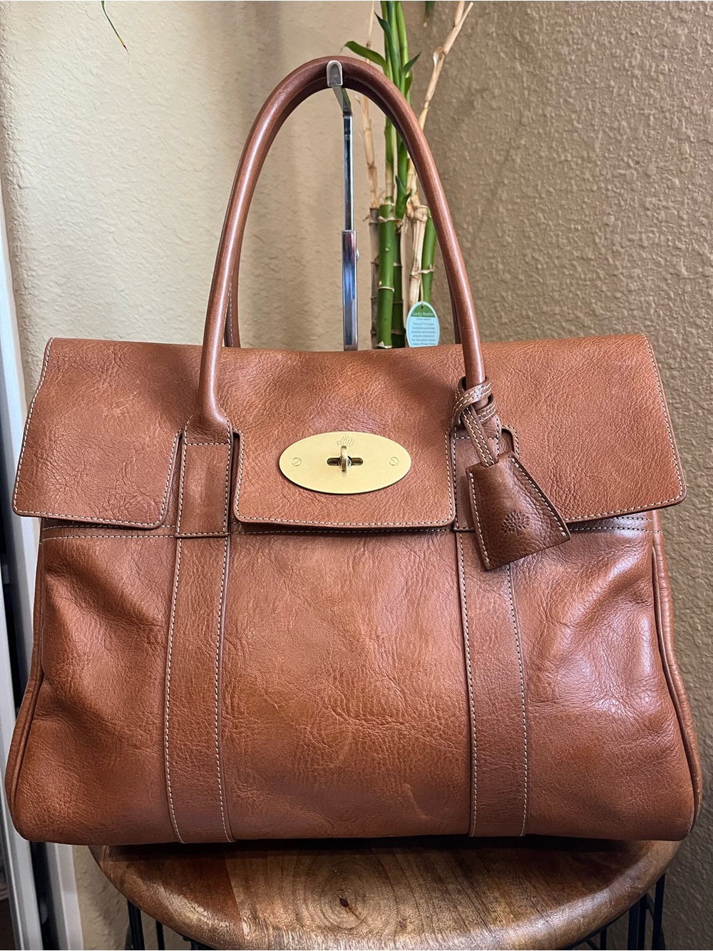MULBERRY NATURAL VEGETABLE TANNED OAK LEATHER BAYSWATER